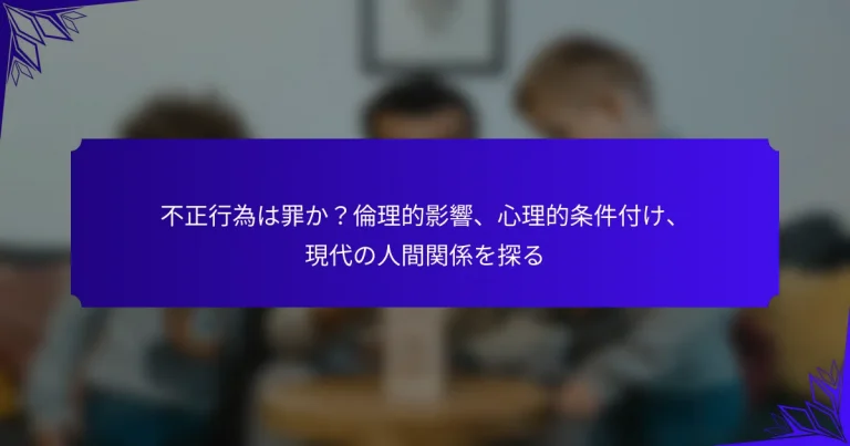 不正行為は罪か？倫理的影響、心理的条件付け、現代の人間関係を探る