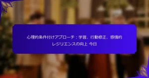 心理的条件付けアプローチ：学習、行動修正、感情的レジリエンスの向上 今日