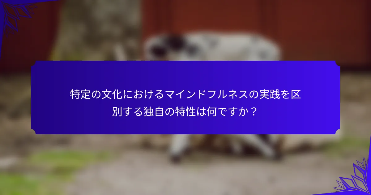 特定の文化におけるマインドフルネスの実践を区別する独自の特性は何ですか?