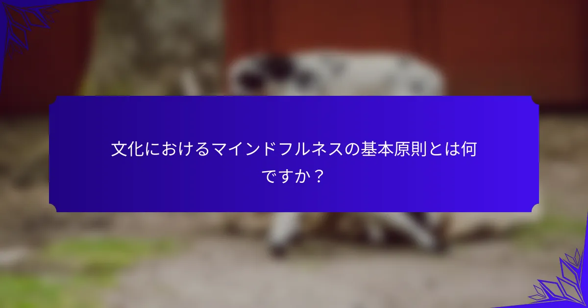 文化におけるマインドフルネスの基本原則とは何ですか?